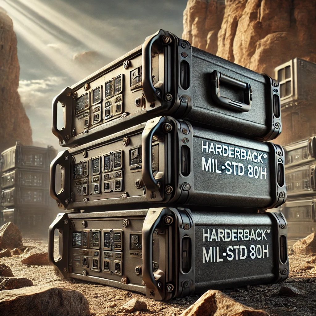 Rack Cases MIL-STD 810H: Protección Militar para Entornos Extremos La línea de Rack Cases MIL-STD 810H de Harderback® está diseñada específicamente para cumplir con los rigurosos estándares militares, garantizando un nivel de protección que va más allá del estándar industrial